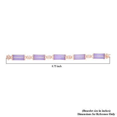 Purple Jade (D) Station Bracelet in 14K Rose Gold Over Sterling Silver (6.50 In) 61.50 ctw