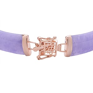 Purple Jade (D) Station Bracelet in 14K Rose Gold Over Sterling Silver (7.25 In) 61.50 ctw
