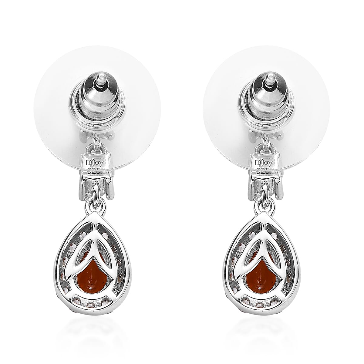 Tangerine Kyanite and White Zircon Dangle Earrings in Platinum Over Sterling Silver 2.35 ctw