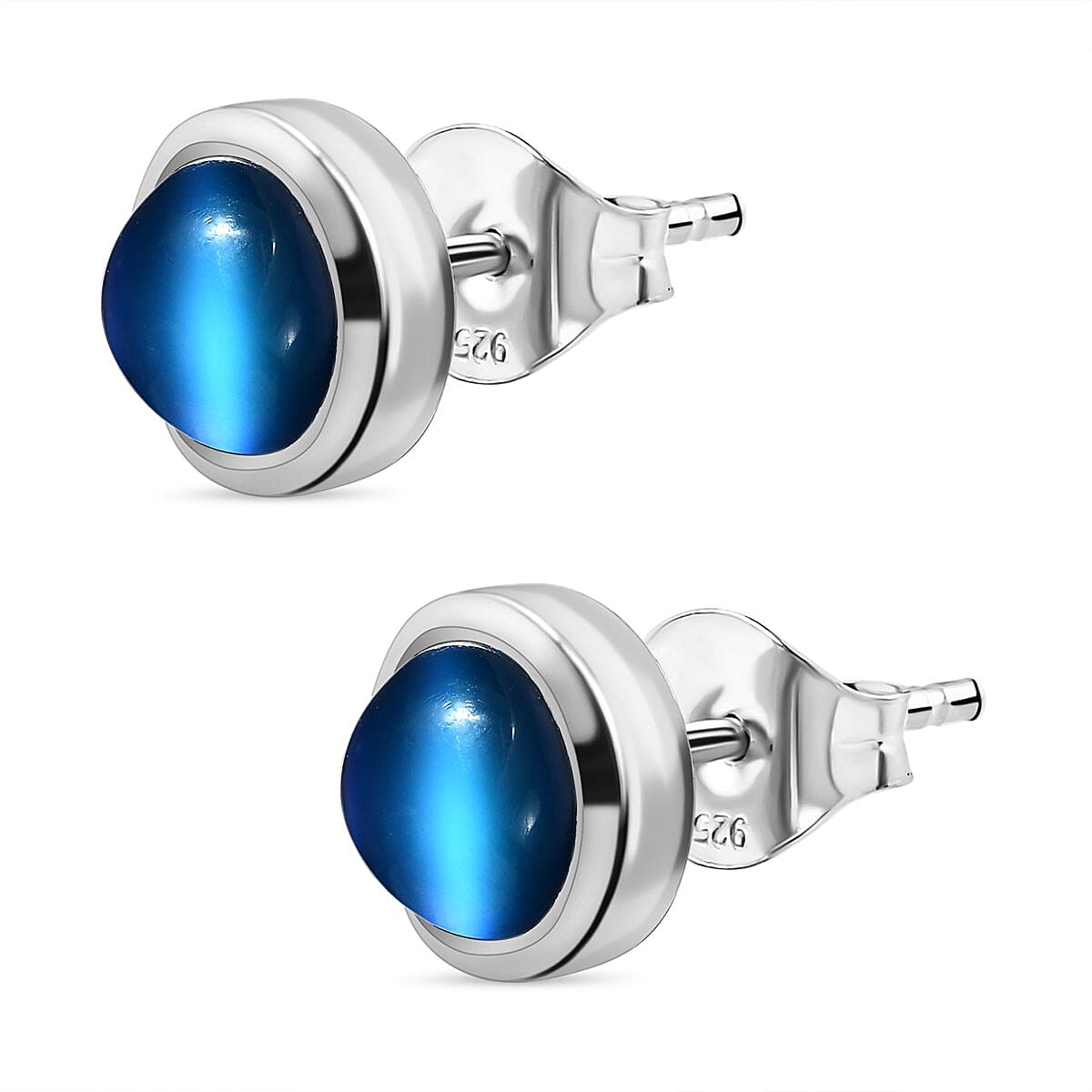 Aurora Moonstone 3.00 ctw Earrings in Platinum Over Sterling Silver