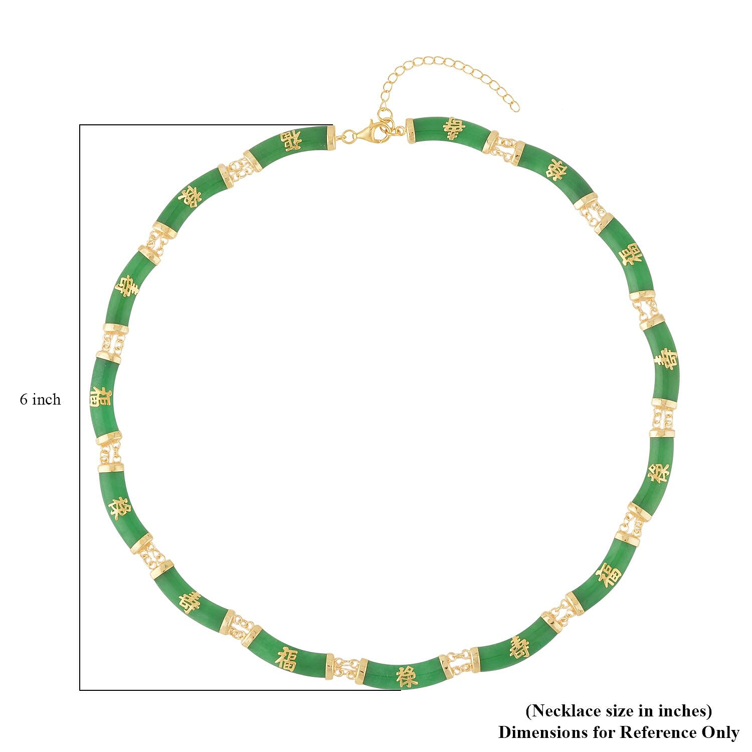 Green Jade (D) Station Necklace 18-20 Inches in 14K Yellow Gold Over Sterling Silver 96.50 ctw