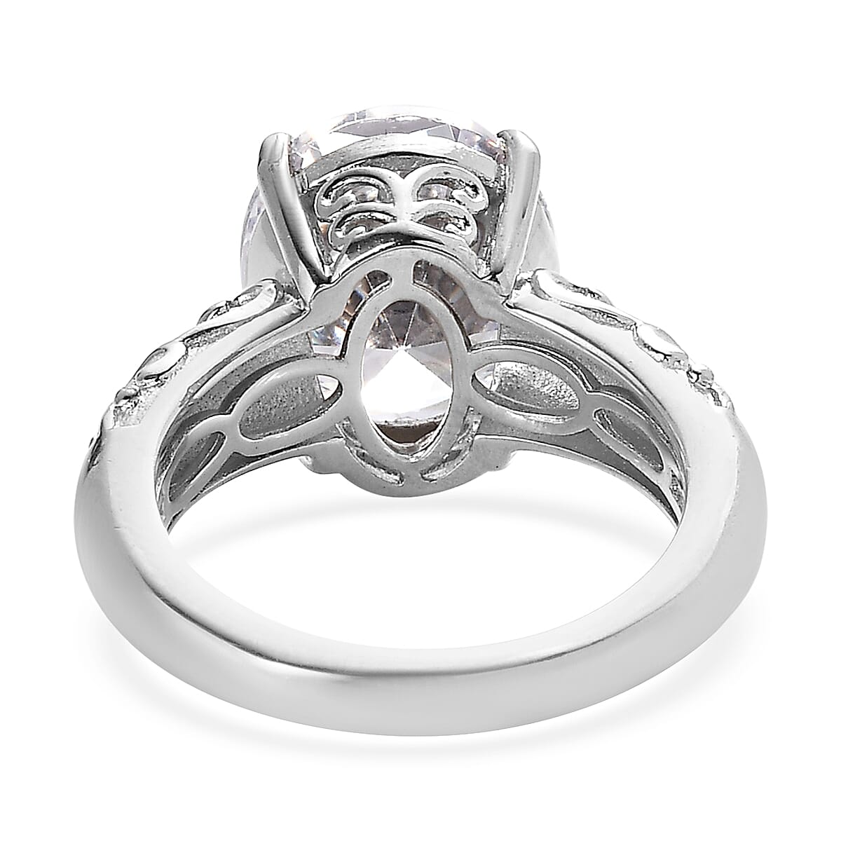 Karis Simulated Diamond Solitaire Ring in Platinum Bond (Size 9.0) 8.00 ctw