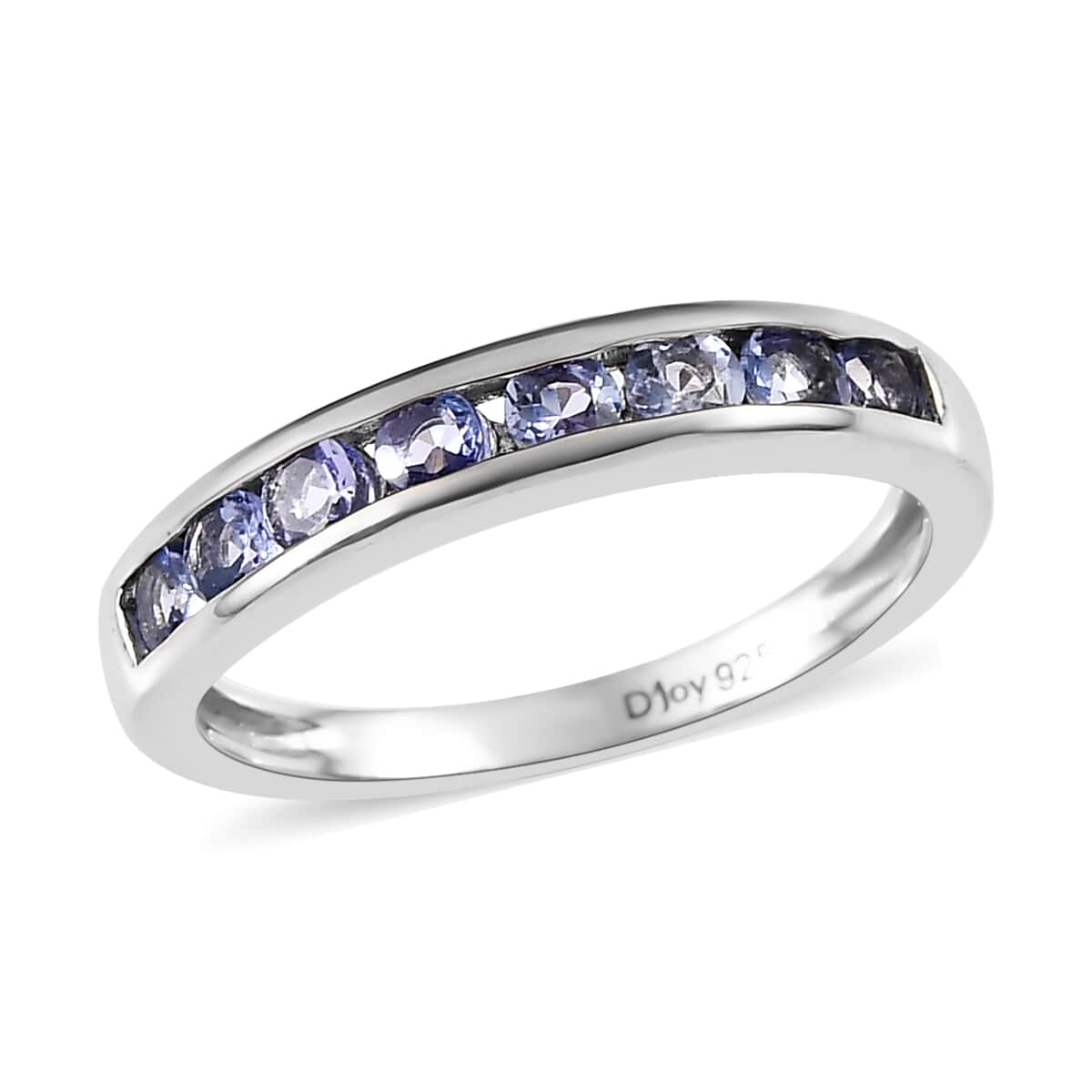 Tanzanite Half Eternity Ring in Platinum Over Sterling Silver 0.60 ctw image number 0
