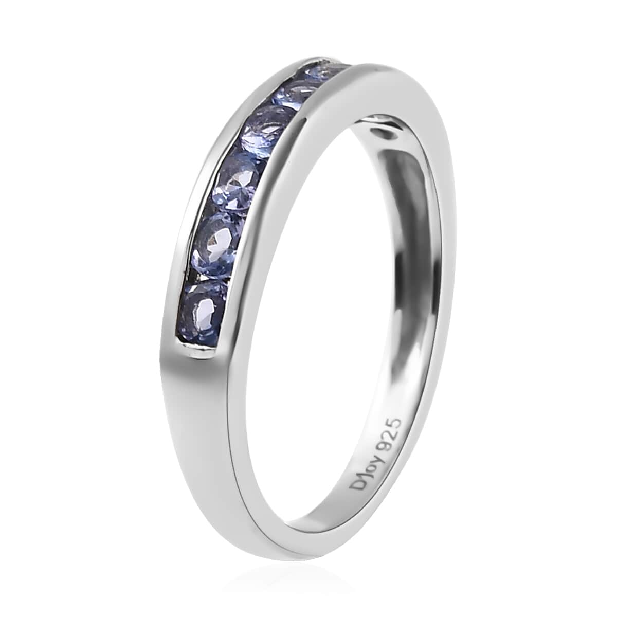 Tanzanite Half Eternity Ring in Platinum Over Sterling Silver 0.60 ctw image number 3