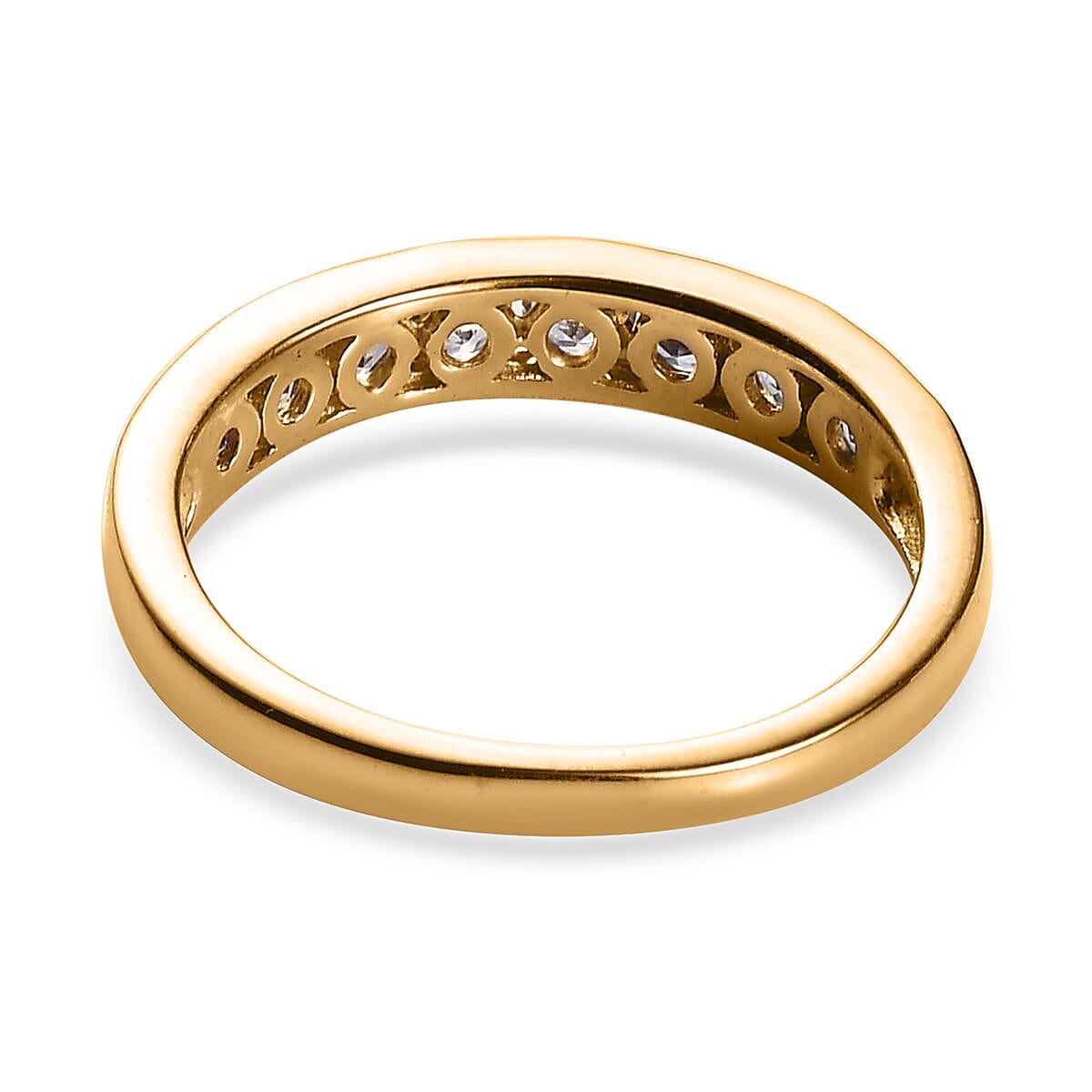 Tanzanite Half Eternity Band Ring in Vermeil Yellow Gold Over Sterling Silver (Size 7.0) 0.60 ctw image number 4