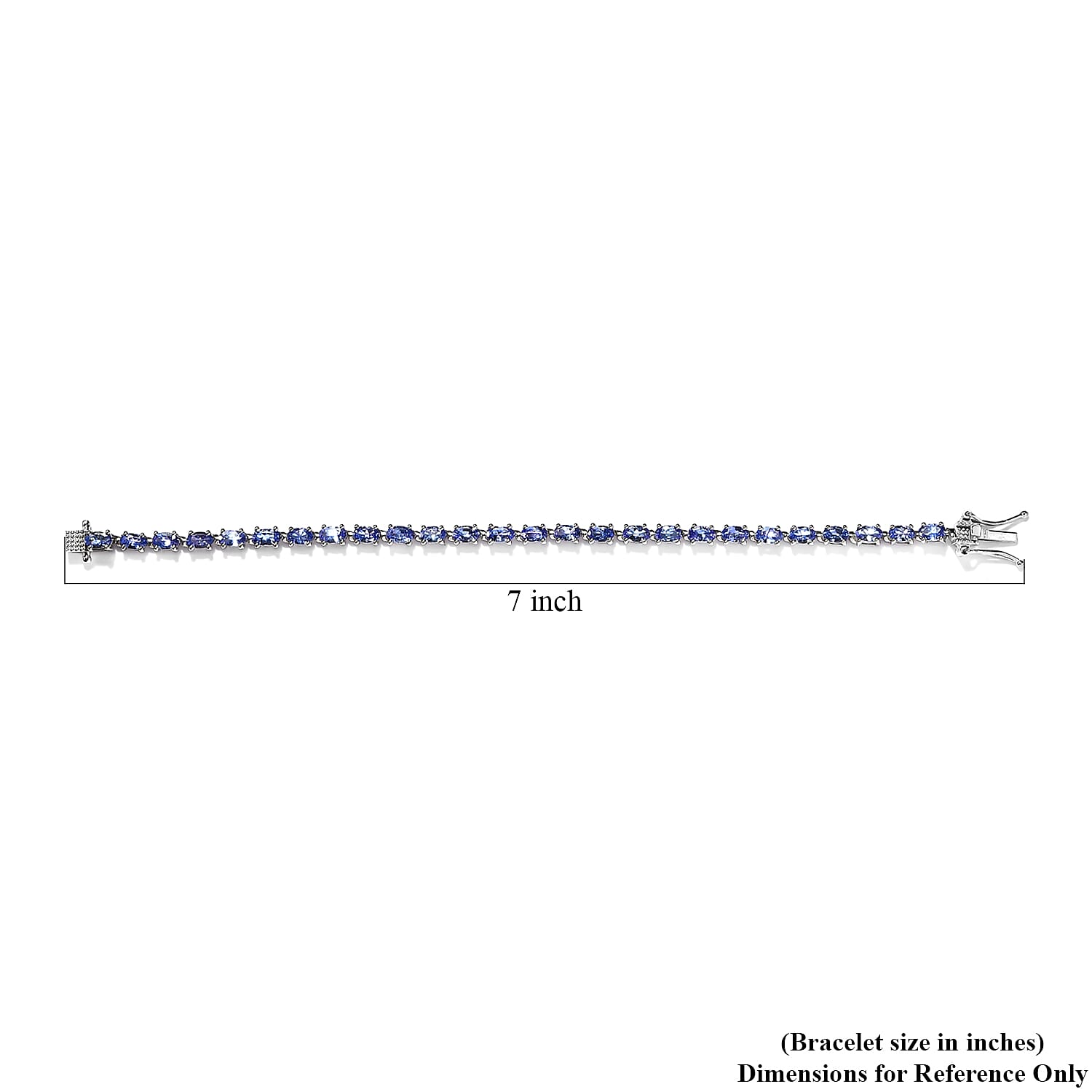 Premium Tanzanite Tennis Bracelet in Platinum Over Sterling Silver (6.50 In) 6.15 ctw
