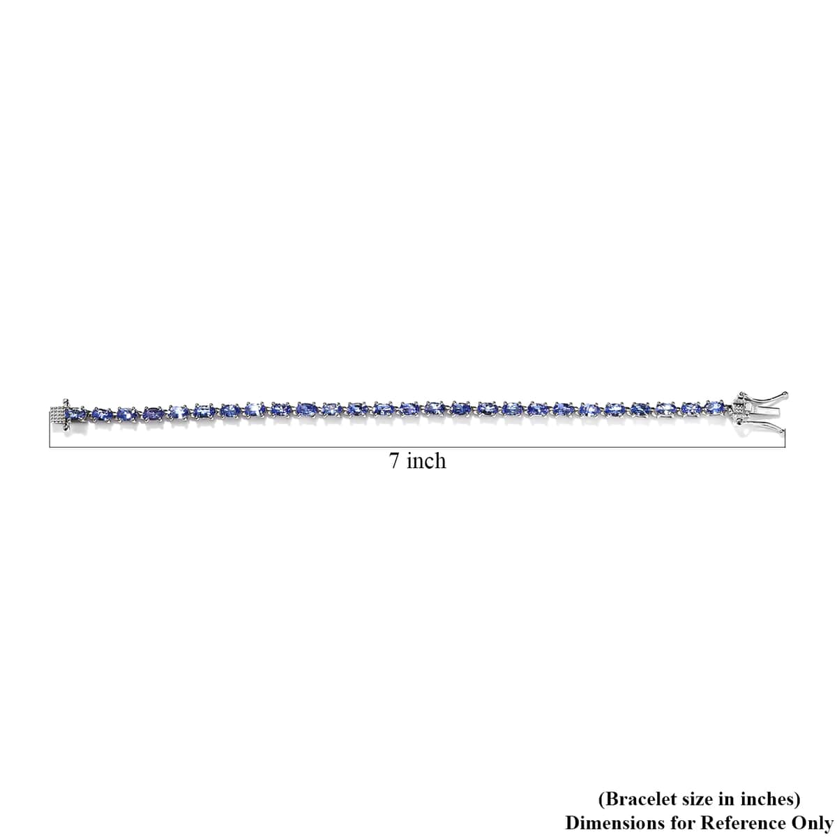 Premium Tanzanite Tennis Bracelet in Platinum Over Sterling Silver (6.50 In) 6.15 ctw image number 4