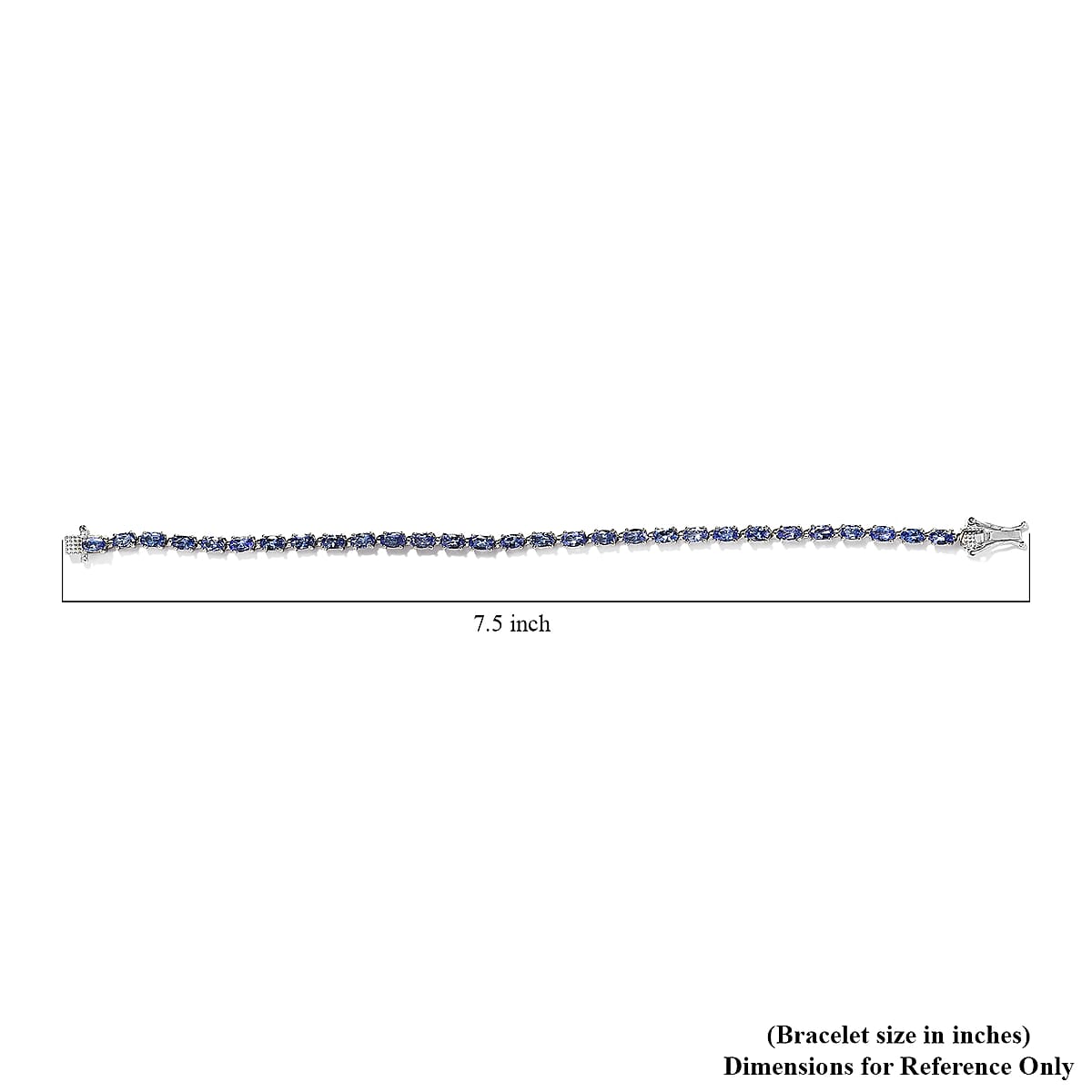 Premium Tanzanite Tennis Bracelet in Platinum Over Sterling Silver (7.25 In) 6.40 ctw image number 4