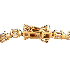 Premium Tanzanite 6.40 ctw Tennis Bracelet in Vermeil Yellow Gold Over Sterling Silver (7.25 In)
