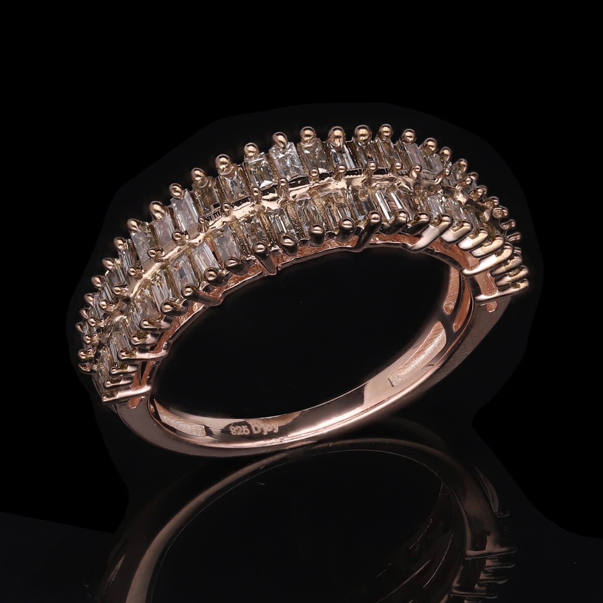Natural Champagne Diamond Ring in Vermeil RG Over Sterling Silver (Size 10.0) (Del. 7-10 Days) 1.00 ctw image number 1