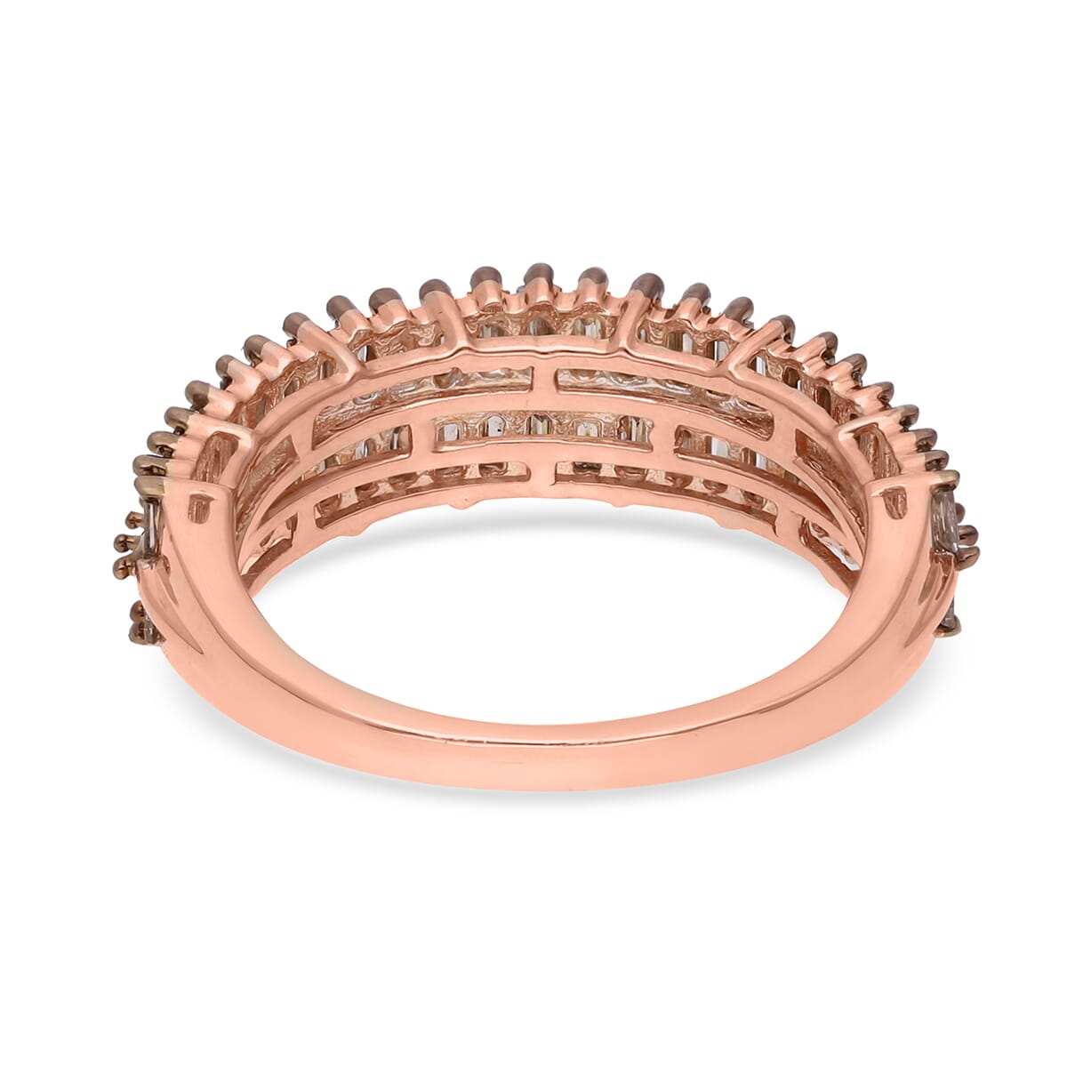 Natural Champagne Diamond Ring in Vermeil RG Over Sterling Silver (Size 10.0) (Del. 7-10 Days) 1.00 ctw image number 4