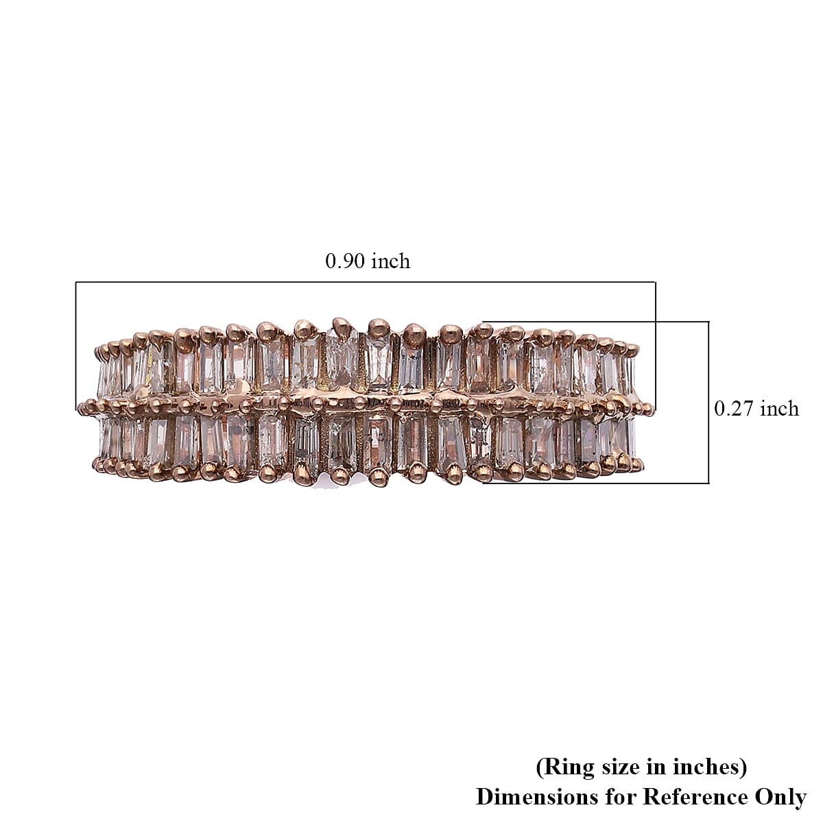 Natural Champagne Diamond Ring in Vermeil Rose Gold Over Sterling Silver (Size 5.0) 1.00 ctw
