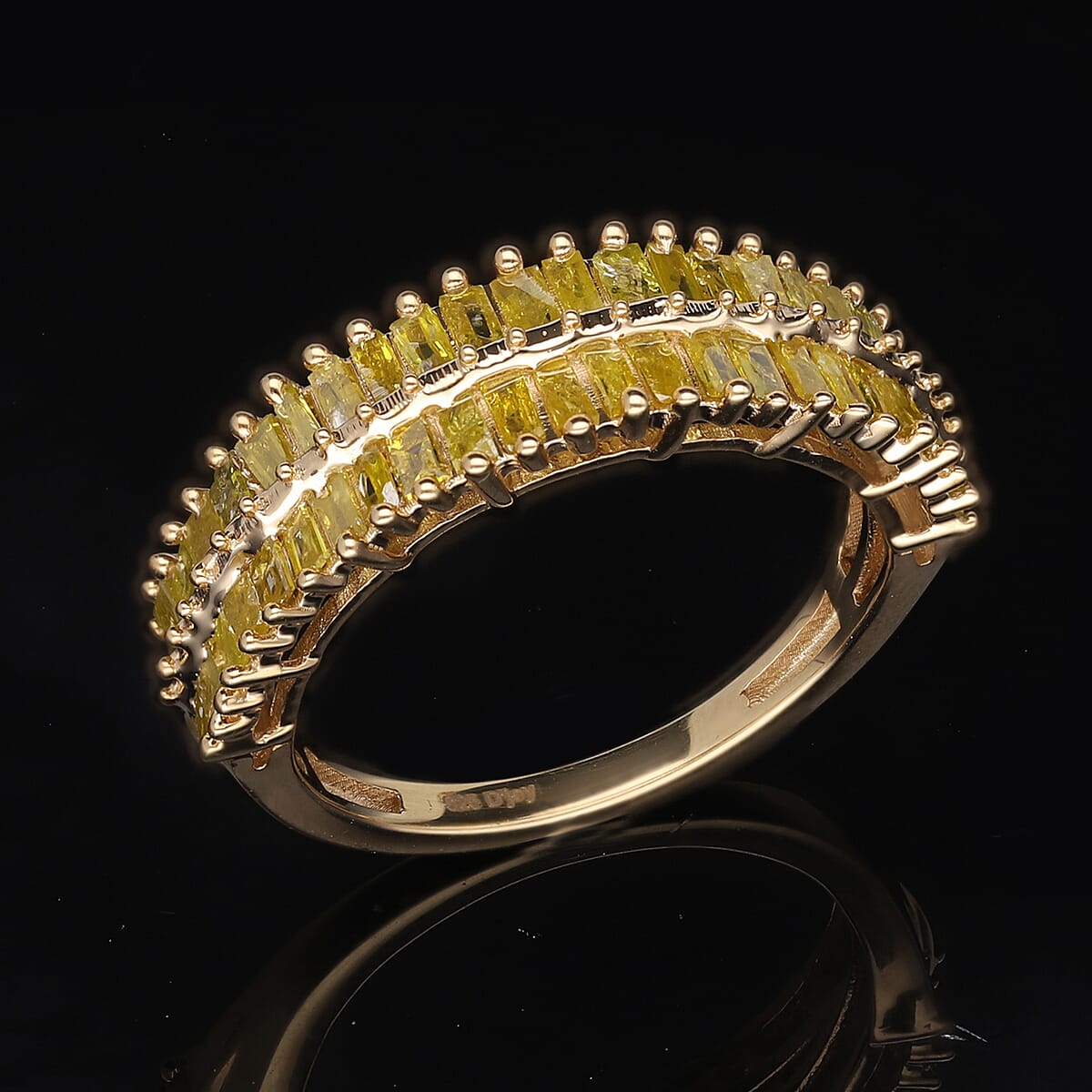 Yellow Diamond Ring in Vermeil YG Over Sterling Silver (Size 10.0) 1.00 ctw image number 1
