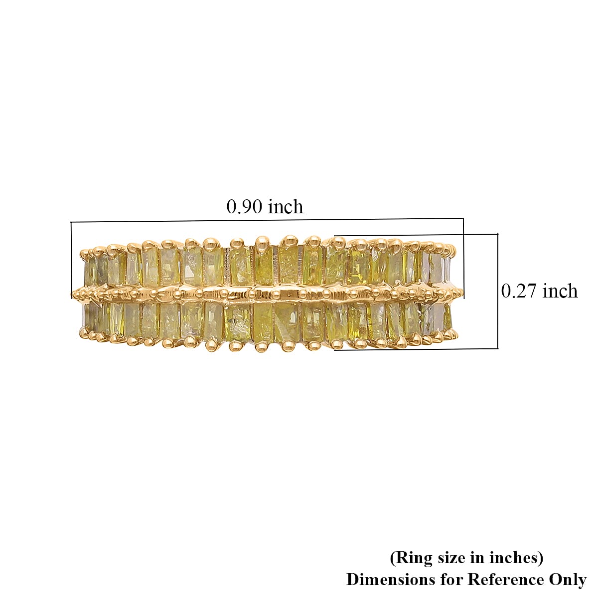 Yellow Diamond Ring in Vermeil YG Over Sterling Silver (Size 9.0) 1.00 ctw image number 5