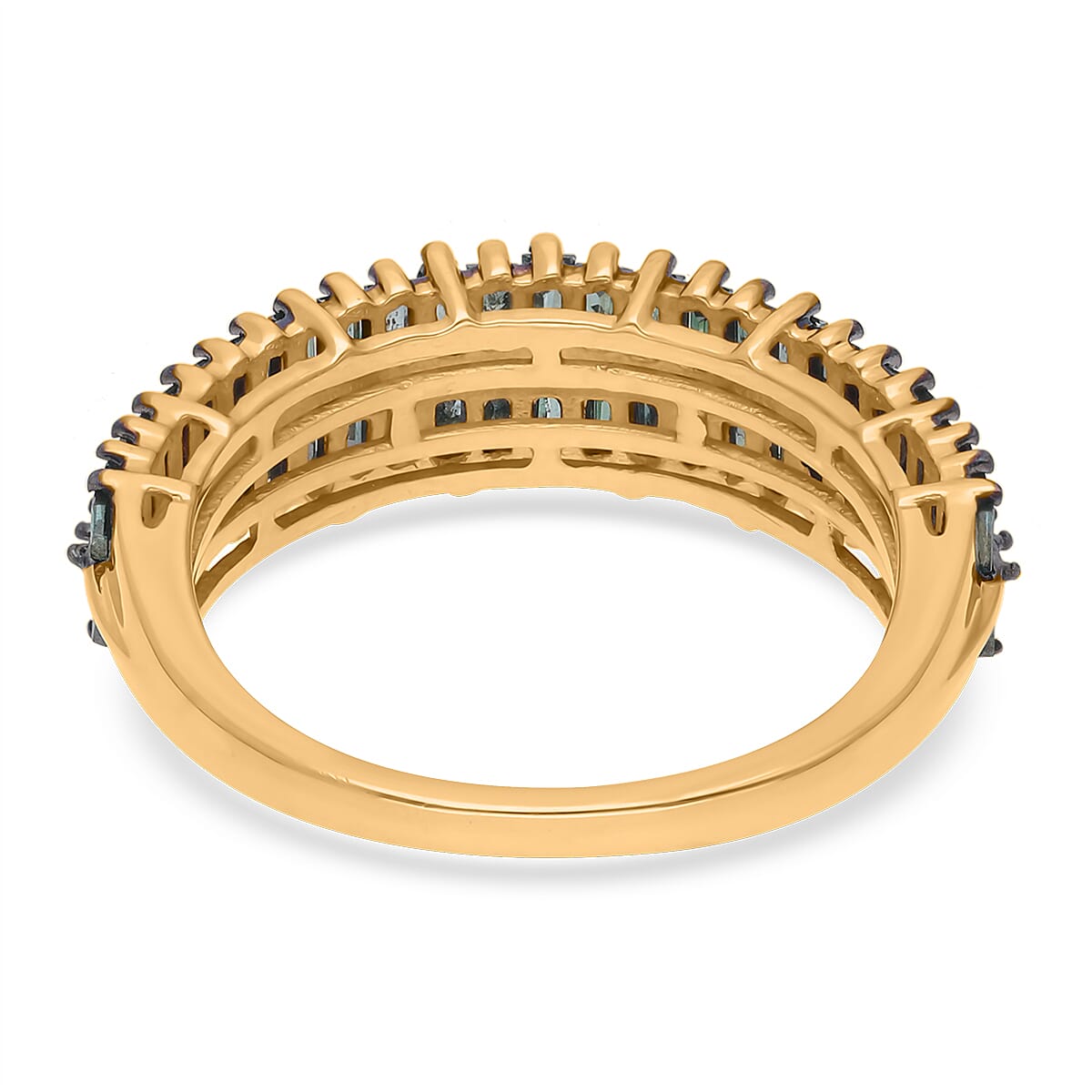 Green Diamond Ring in Vermeil YG Over Sterling Silver (Size 9.0) 1.00 ctw image number 4