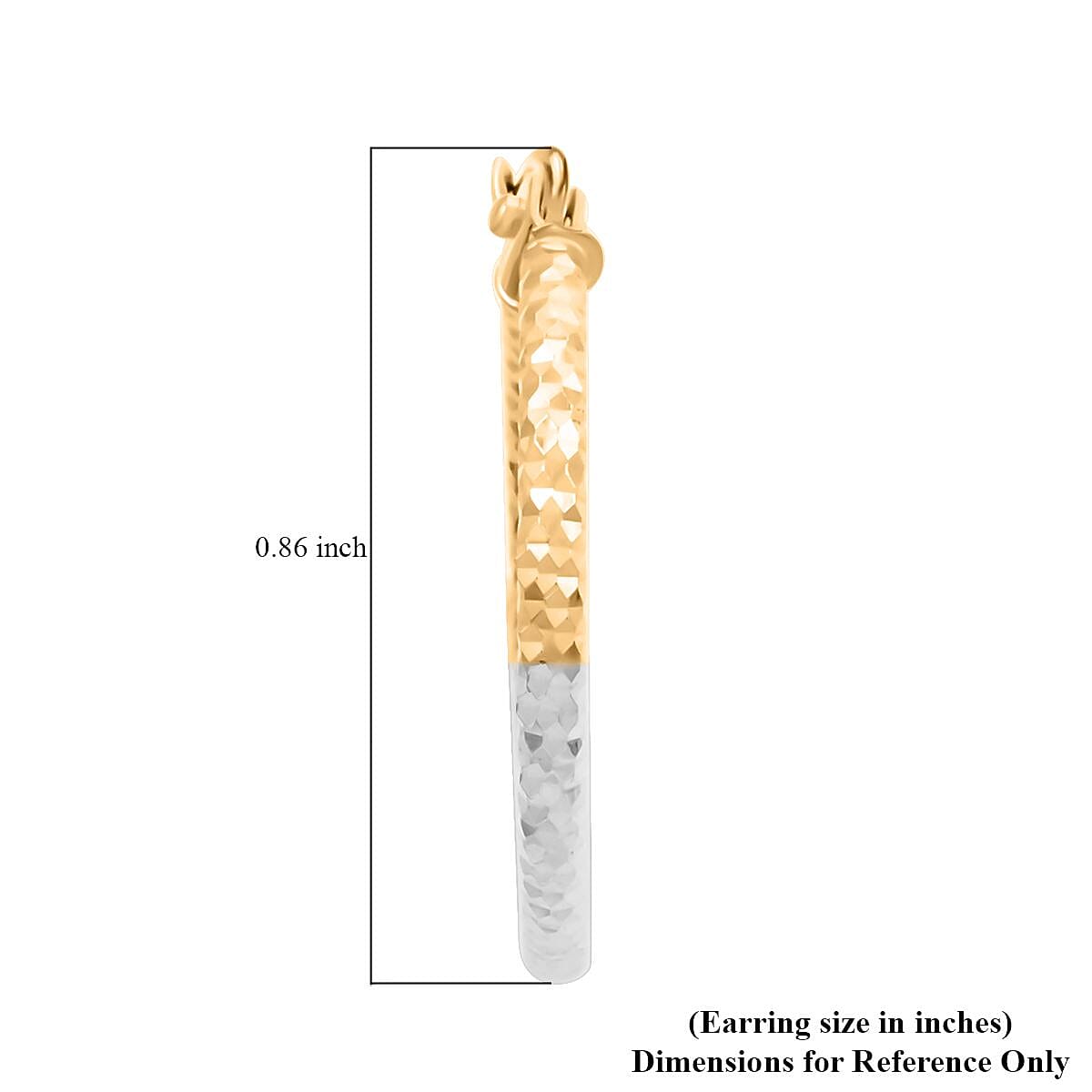 14K Tri-Color Gold Diamond Cut Hoop Earrings 1.15 Grams image number 4