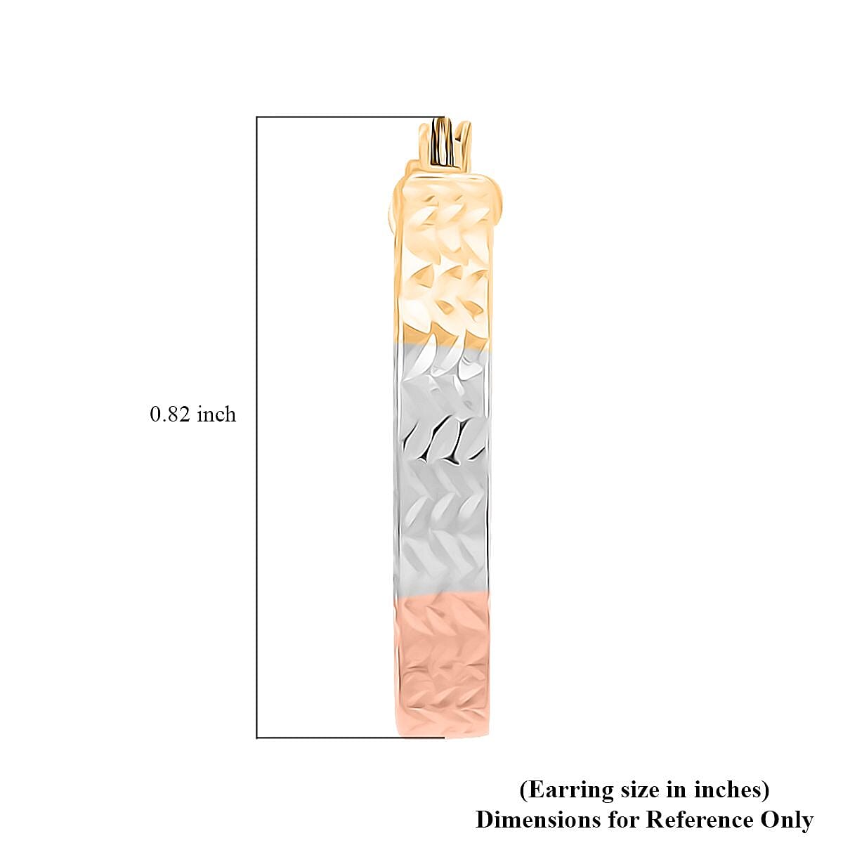 14K Tri-Color Gold Diamond Cut Hoop Earrings 1.60 Grams image number 4