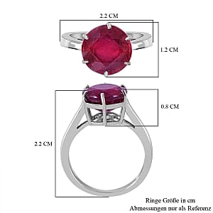 African Ruby 5.35 ctw Ring in Platinum Over Sterling Silver (Size 8)