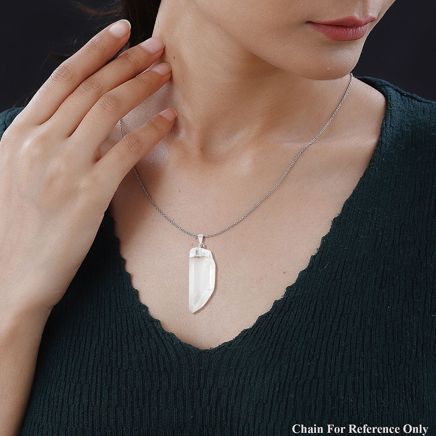 Quartzite Pendant without Chain in Silvertone 92.00 ctw