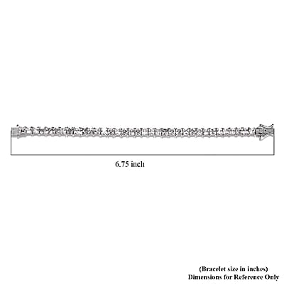 Princess Cut White Topaz Tennis Bracelet in Platinum Over Sterling Silver (6.50 In) 16.00 ctw