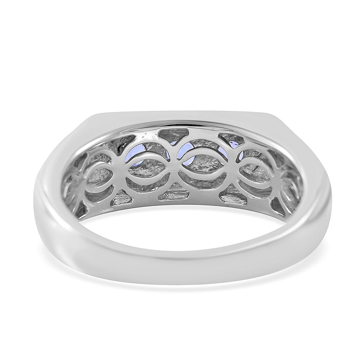 Tanzanite Men's Ring in Platinum Over Sterling Silver 0.75 ctw image number 3