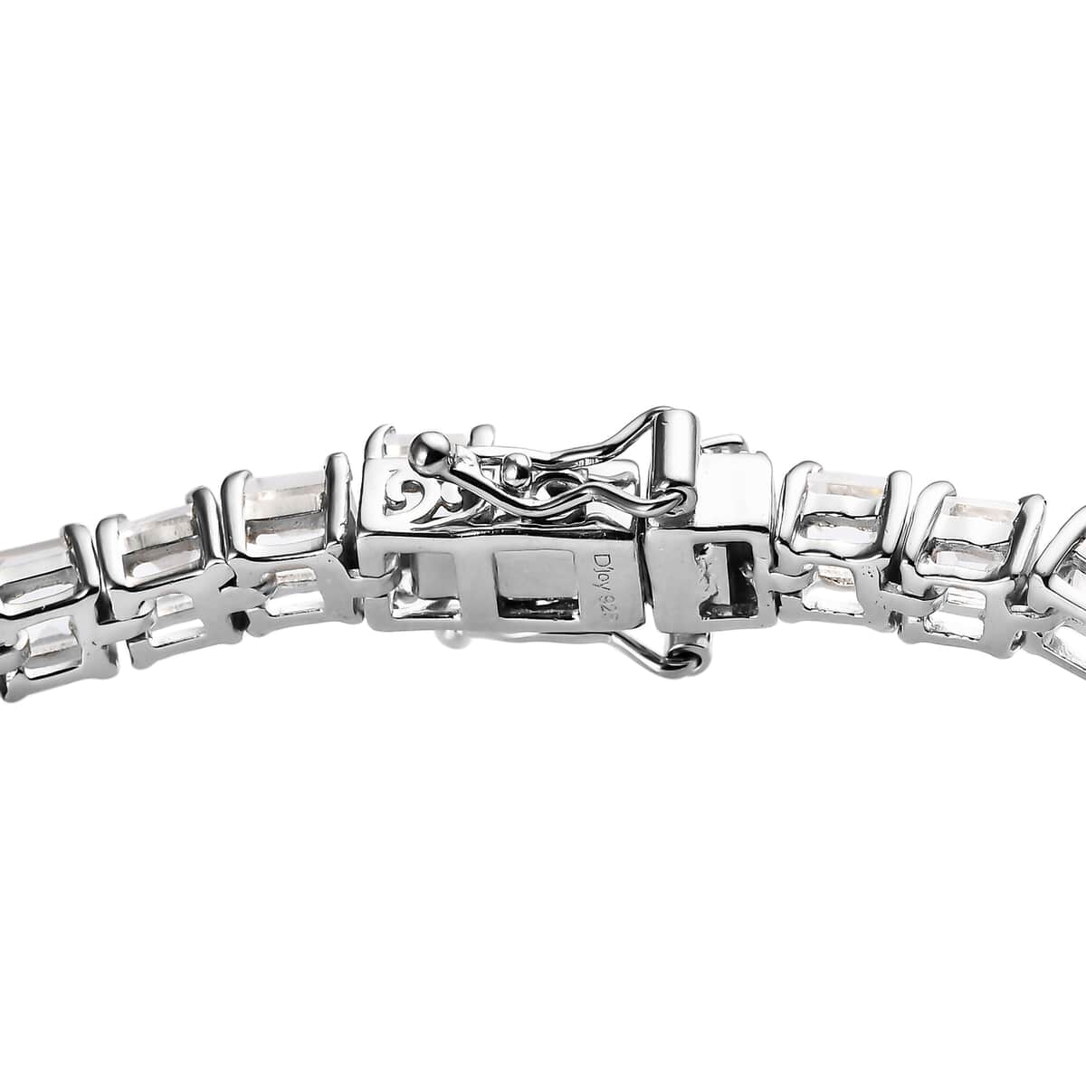 Asscher Cut White Topaz Tennis Bracelet in Platinum Over Sterling Silver (6.50 In) 16.85 ctw image number 3