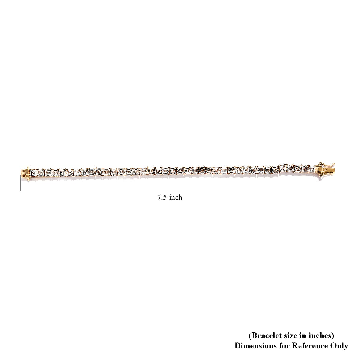 Asscher Cut White Topaz Tennis Bracelet in Vermeil Yellow Gold Over Sterling Silver (7.25 In) 18.75 ctw image number 4