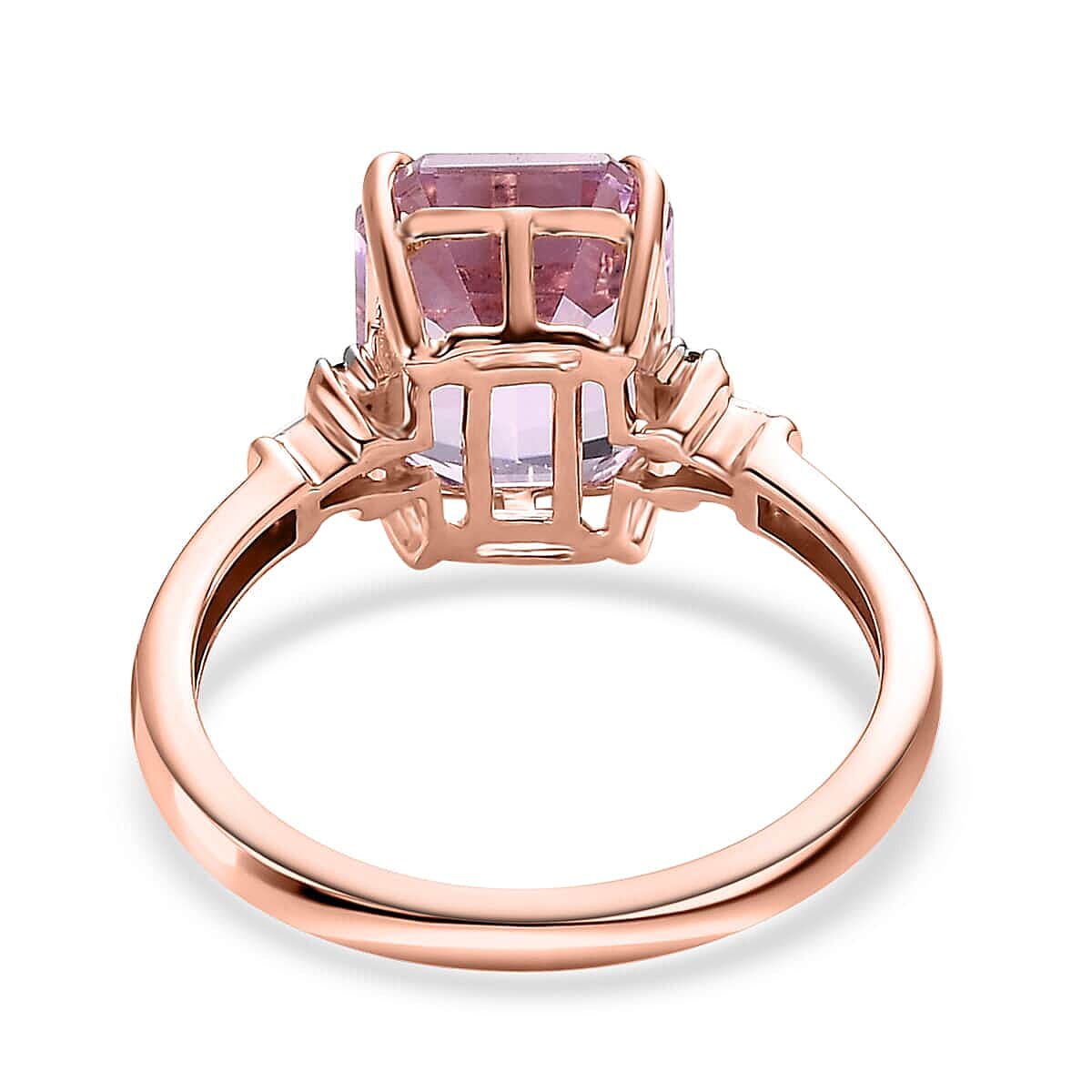 Luxoro 14K Rose Gold AAA Martha Rocha Kunzite and G-H I3 Diamond Ring (Size 10.0) 4.25 ctw image number 4