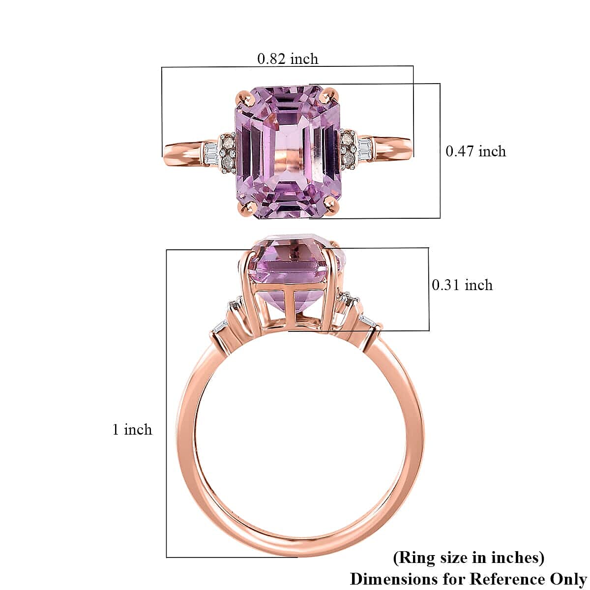 Luxoro 14K Rose Gold AAA Martha Rocha Kunzite and G-H I3 Diamond Ring (Size 10.0) 4.25 ctw image number 5