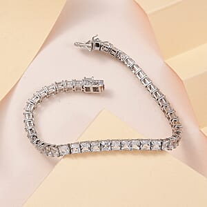 Princess Cut White Topaz Tennis Bracelet in Platinum Over Sterling Silver (7.25 In) 16.90 ctw