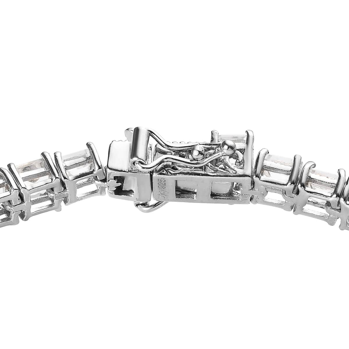 Princess Cut White Topaz Tennis Bracelet in Platinum Over Sterling Silver (6.50 In) 16.00 ctw (Del. in 5-7 Days) image number 3