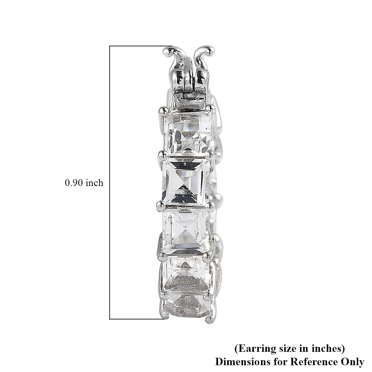 White Topaz Hoop Earrings in Platinum Over Sterling Silver 7.85 ctw image number 4