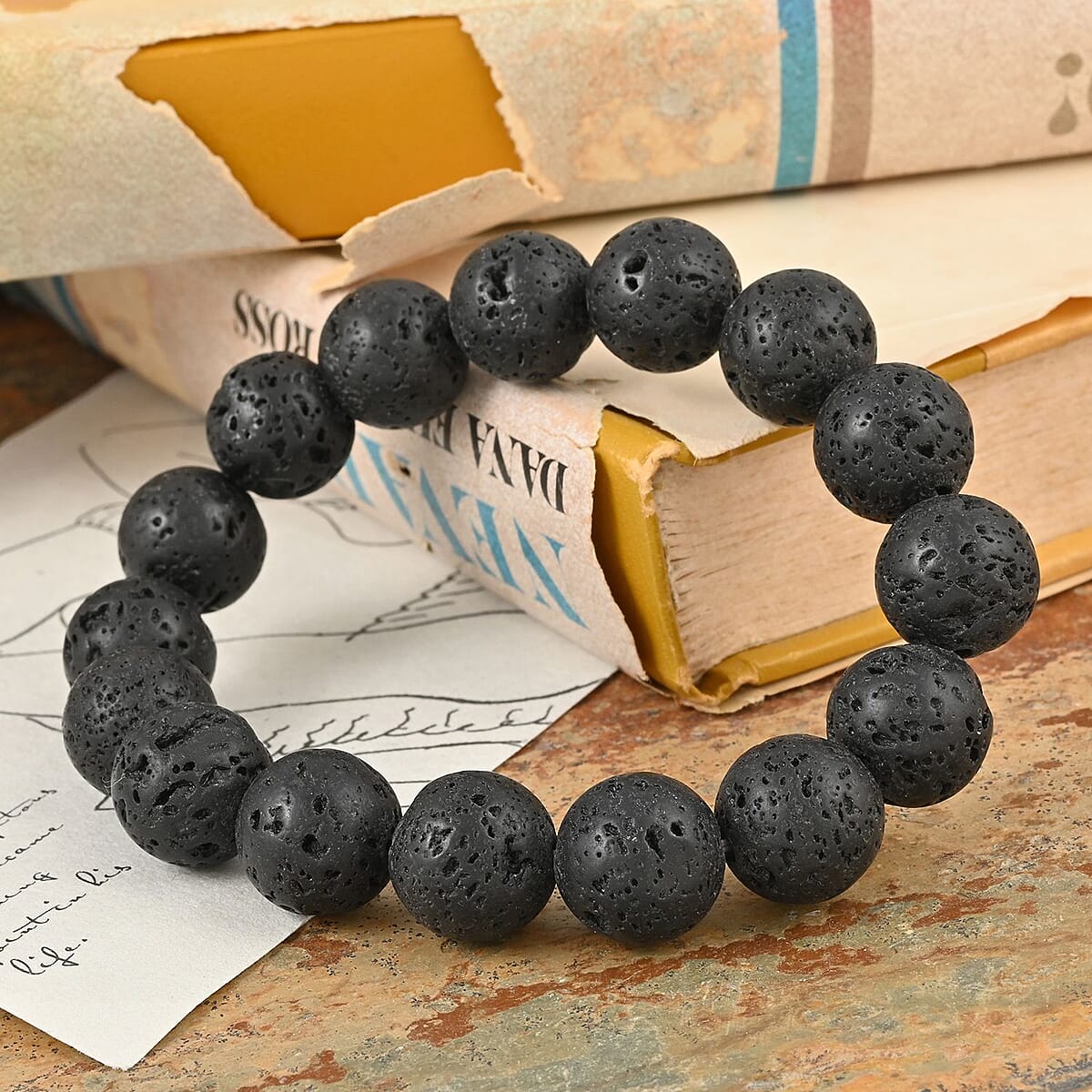 Lava Beaded Stretch Bracelet image number 1