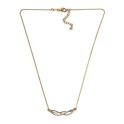Diamond Braided Necklace 20 Inches in Vermeil Yellow Gold Over Sterling Silver 0.25 ctw