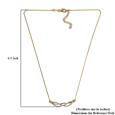 Diamond Braided Necklace 20 Inches in Vermeil Yellow Gold Over Sterling Silver 0.25 ctw