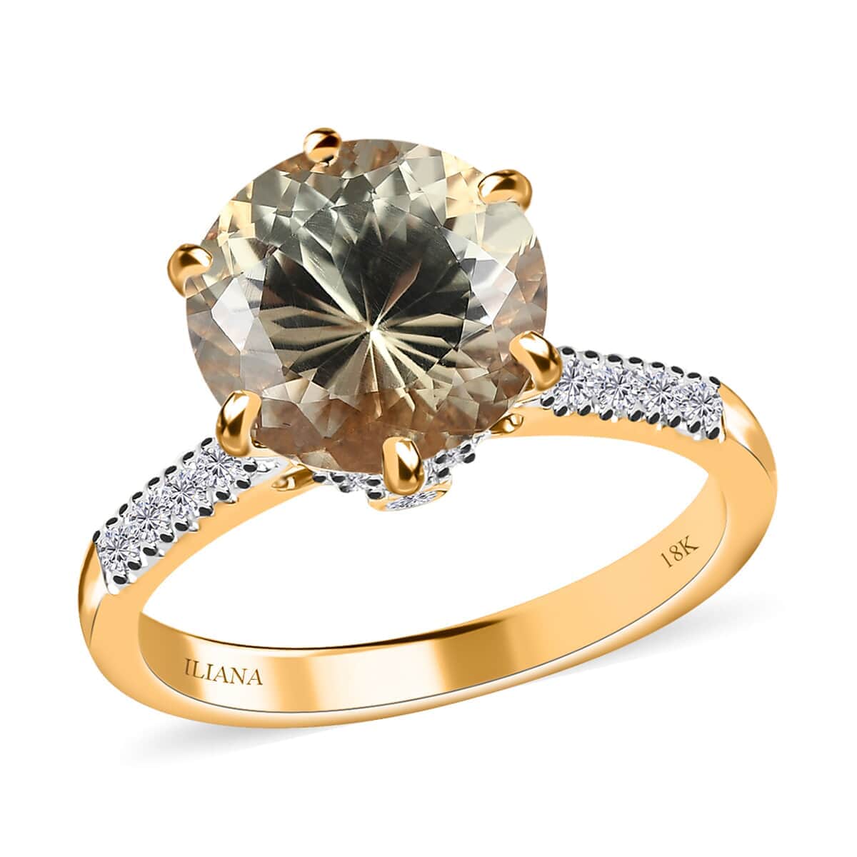 ILIANA AAA Turkizite and G-H SI Diamond 4.60 ctw Ring in 18K Yellow Gold (Size 7.0) image number 0