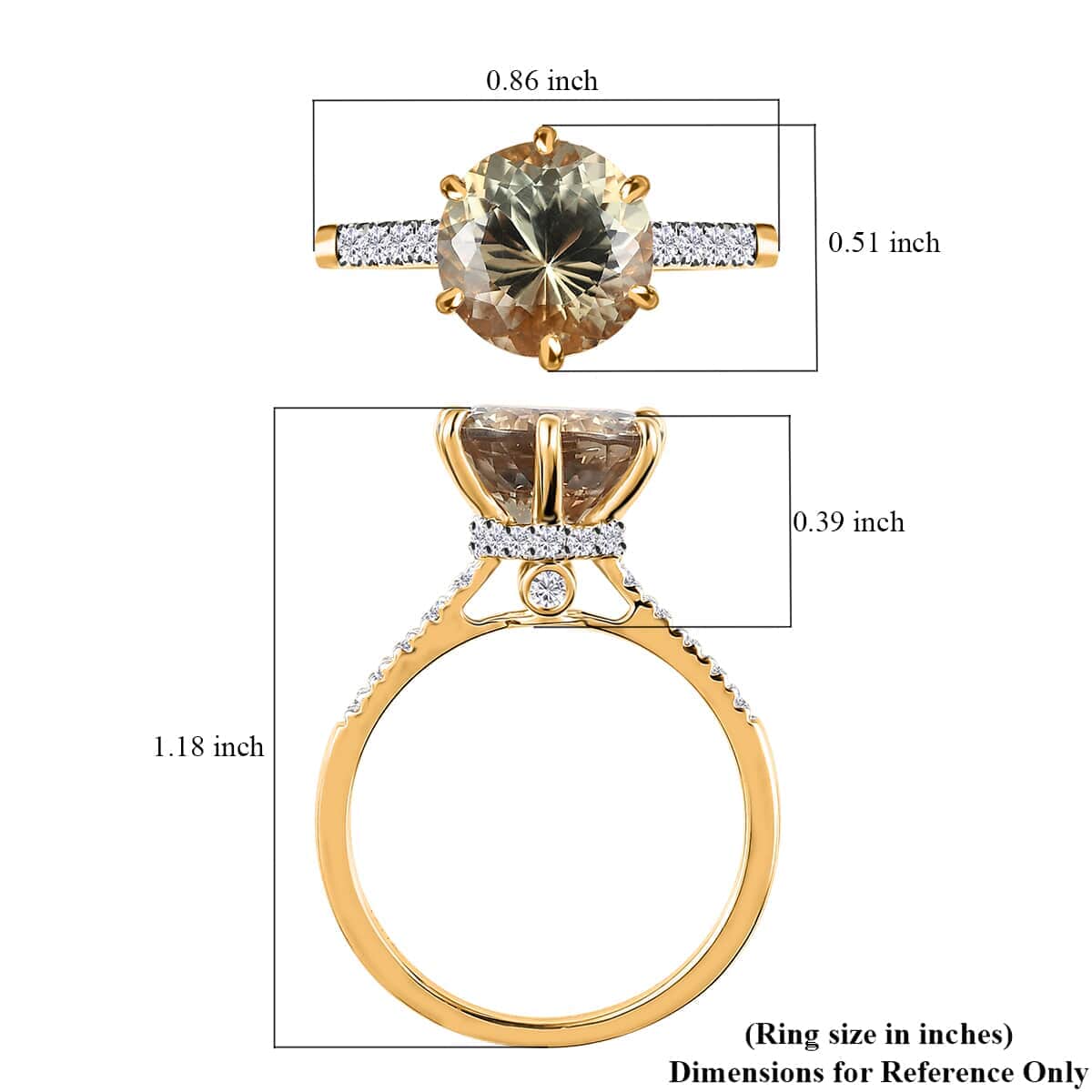 ILIANA AAA Turkizite and G-H SI Diamond 4.60 ctw Ring in 18K Yellow Gold (Size 7.0) image number 5