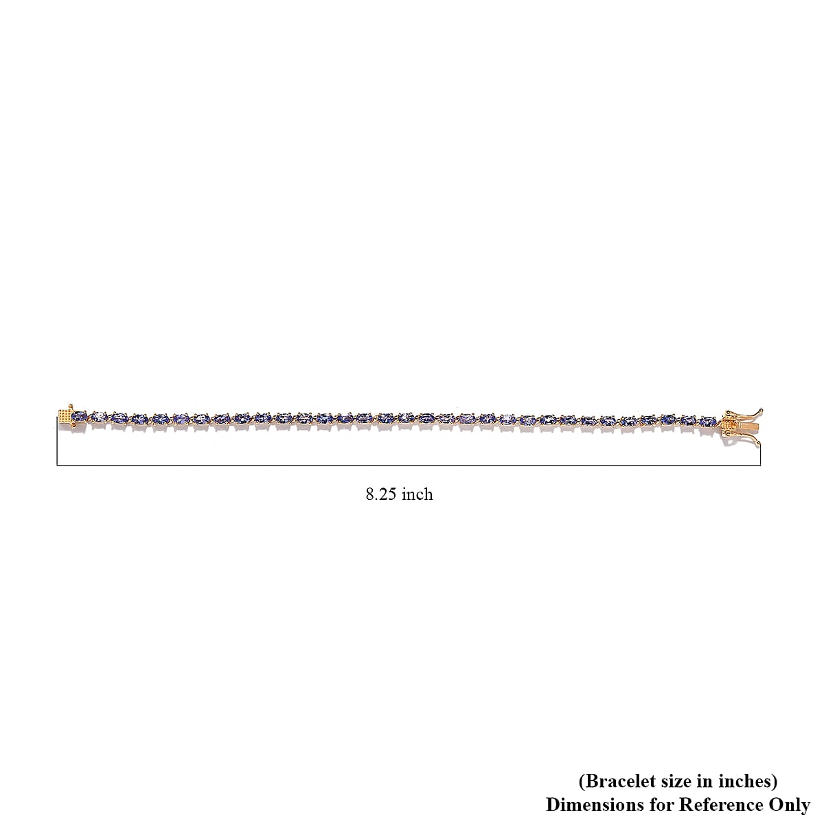 Premium Tanzanite Tennis Bracelet in Vermeil Yellow Gold Over Sterling Silver (8.00 In) 6.65 ctw image number 4