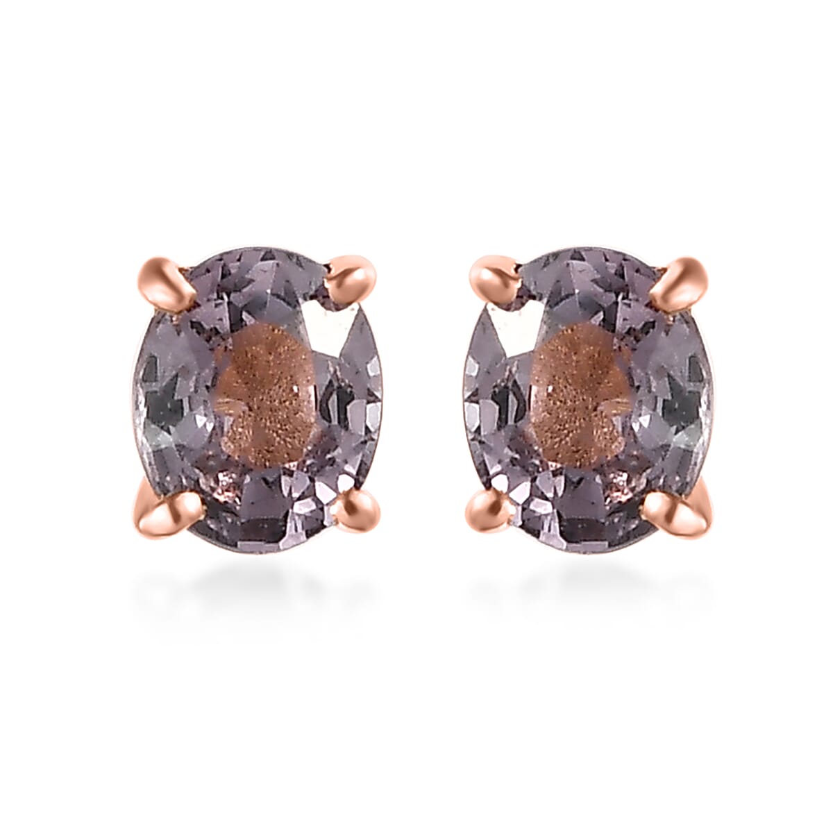 Tanzanian Lavender Spinel Stud Earrings in Vermeil Rose Gold Over Sterling Silver 0.85 ctw image number 0