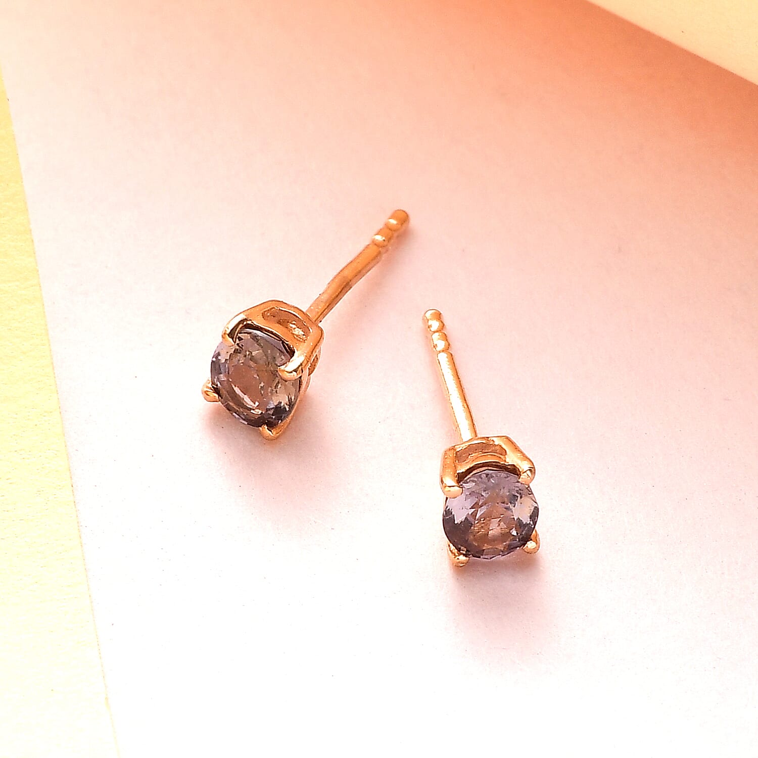 Tanzanian Lavender Spinel Stud Earrings in Vermeil Rose Gold Over Sterling Silver 0.85 ctw