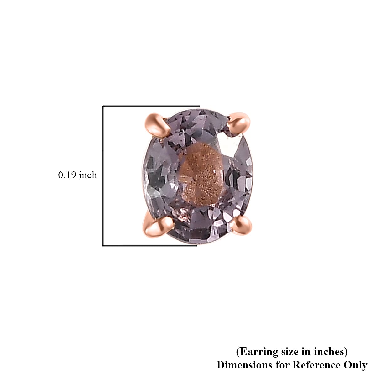 Tanzanian Lavender Spinel Stud Earrings in Vermeil Rose Gold Over Sterling Silver 0.85 ctw