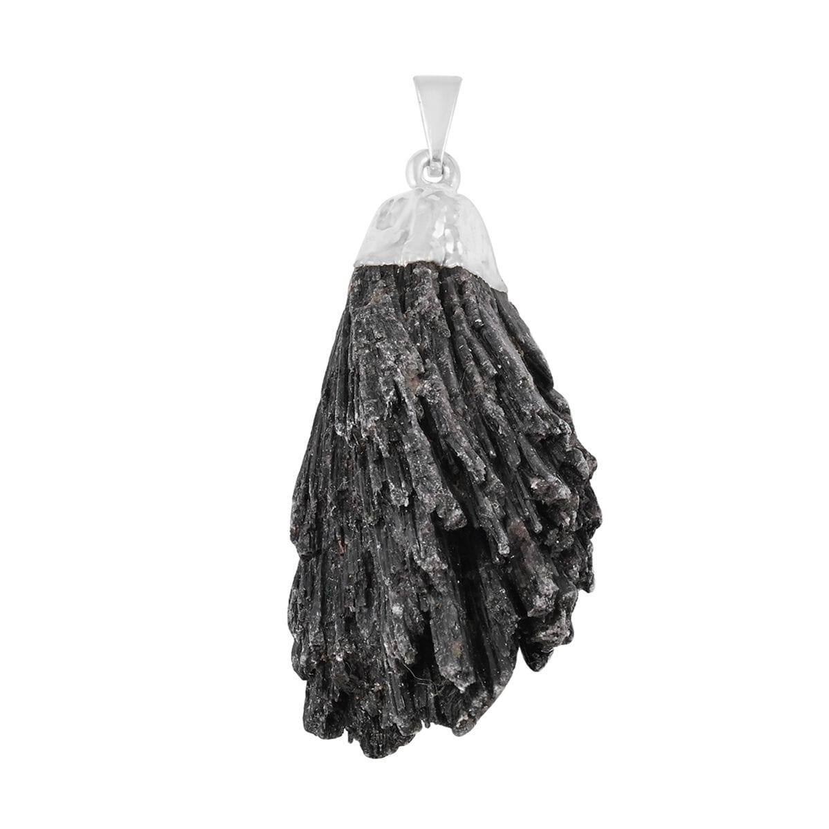 Black Kyanite Pendant in Silvertone 74.40 ctw image number 0