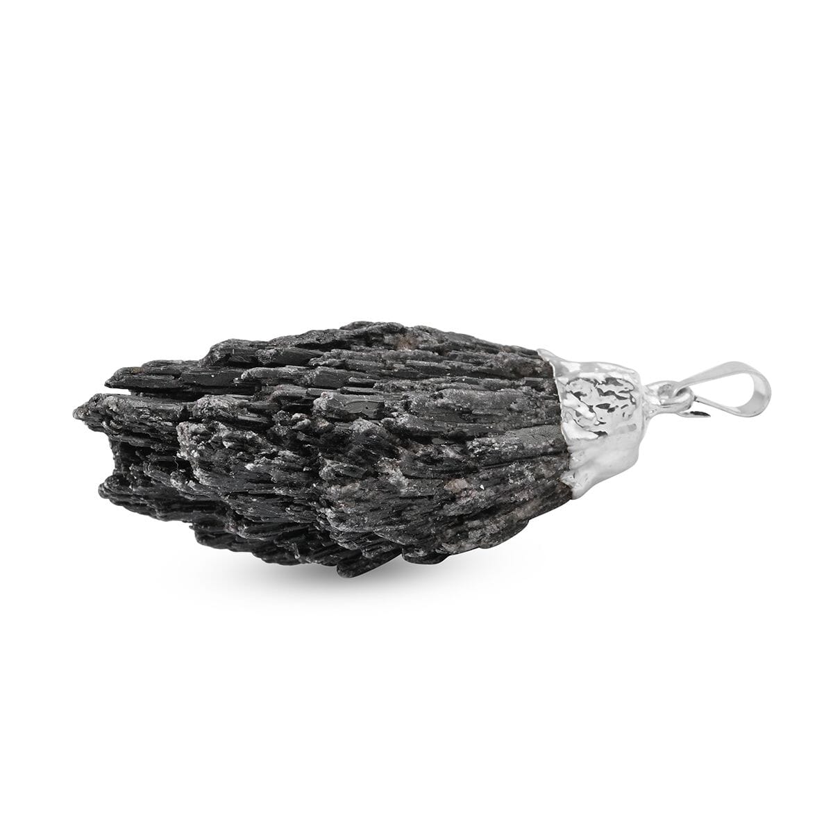 Black Kyanite Pendant in Silvertone 74.40 ctw image number 3