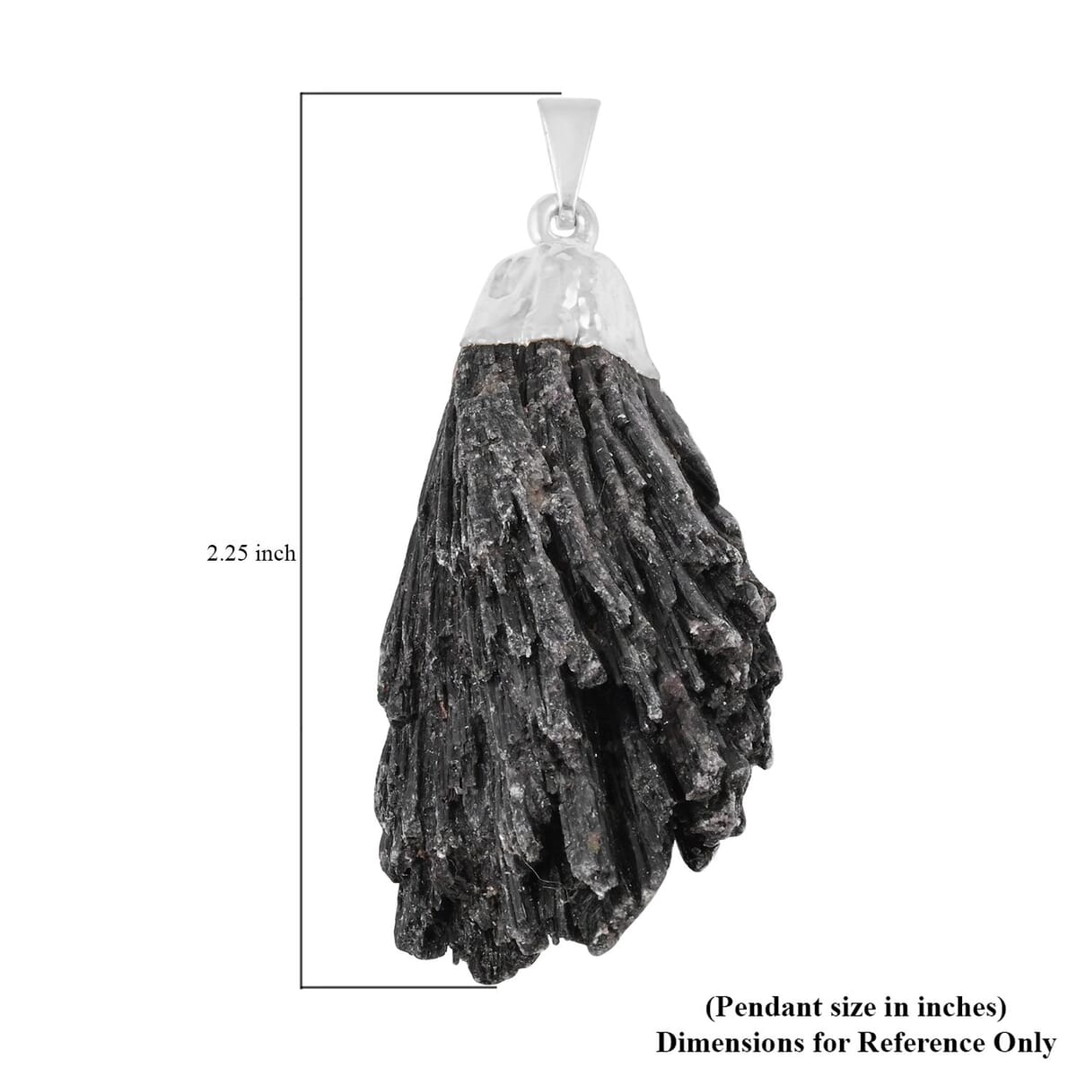 Black Kyanite Pendant in Silvertone 74.40 ctw image number 4