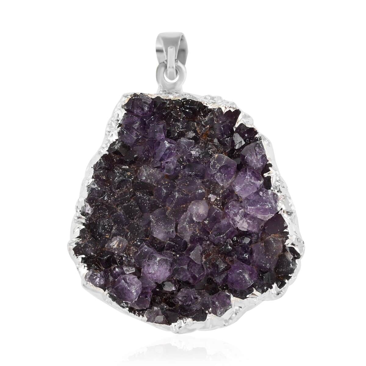 Amethyst Pendant in Silvertone 67.70 ctw image number 0