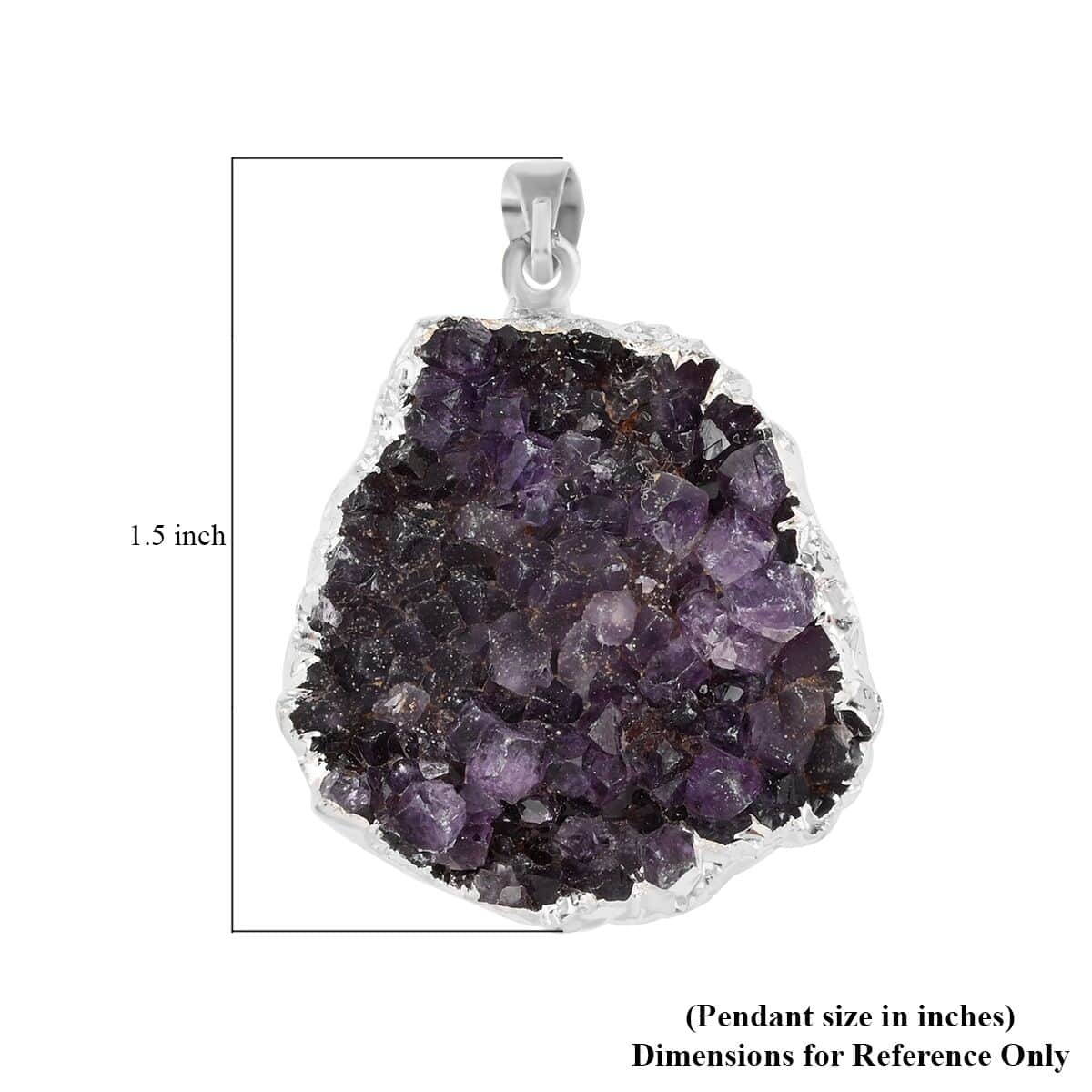 Amethyst Pendant in Silvertone 67.70 ctw image number 4