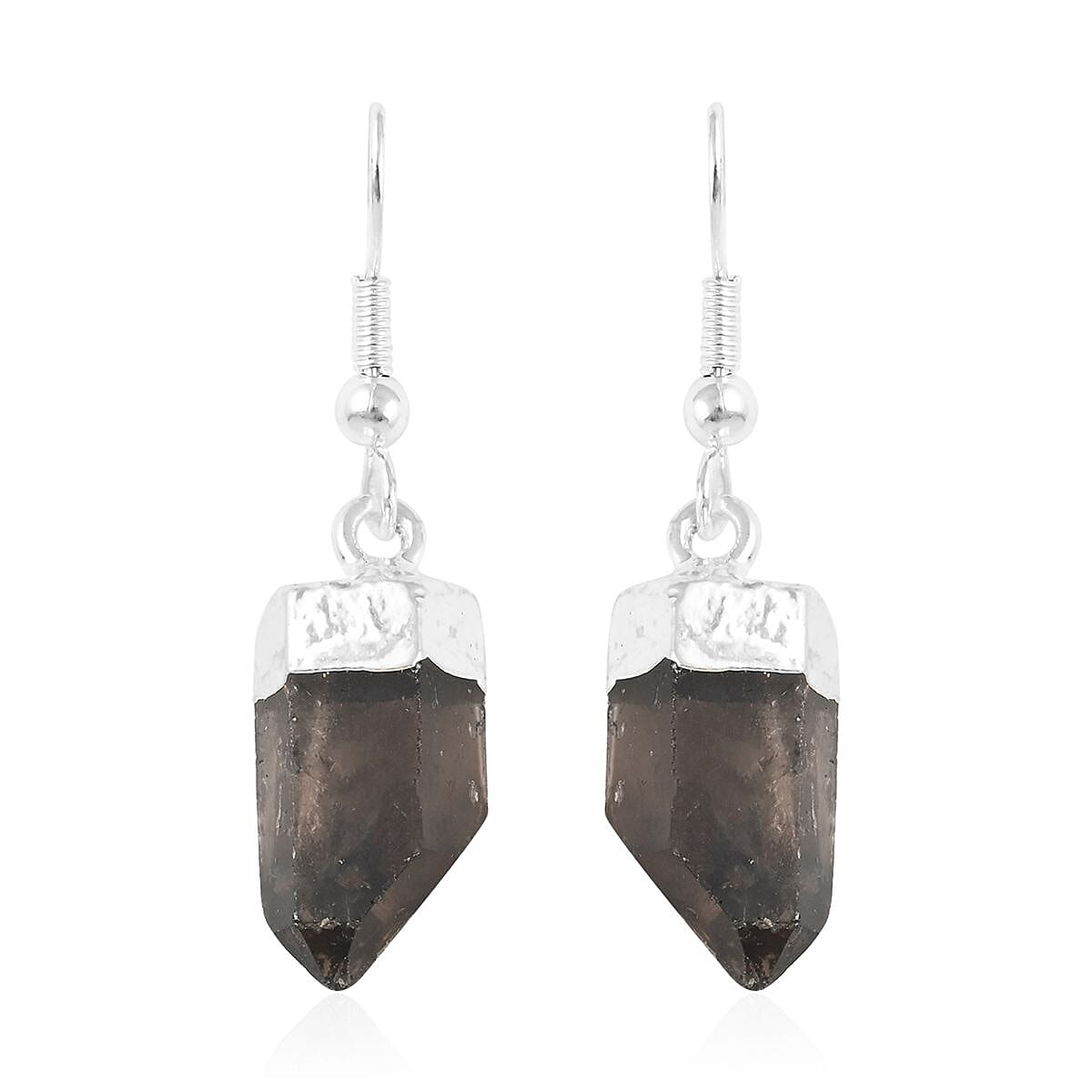 Brazilian Smoky Quartz Earrings in Silvertone 37.30 ctw image number 0