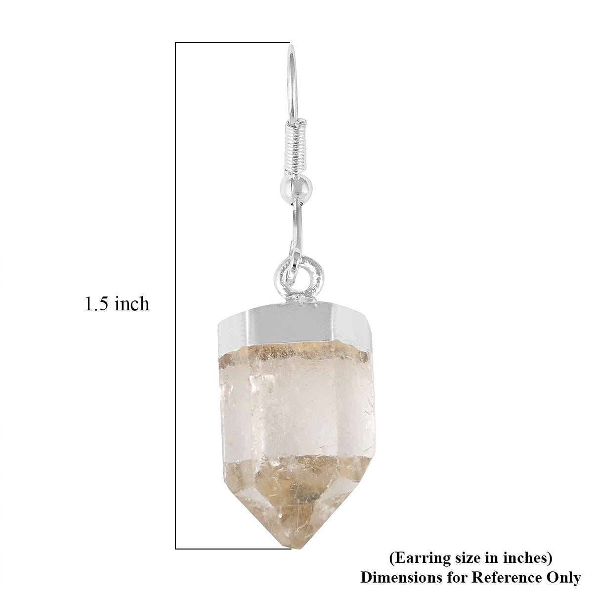 White Quartz Earrings in Silvertone 72.40 ctw image number 4