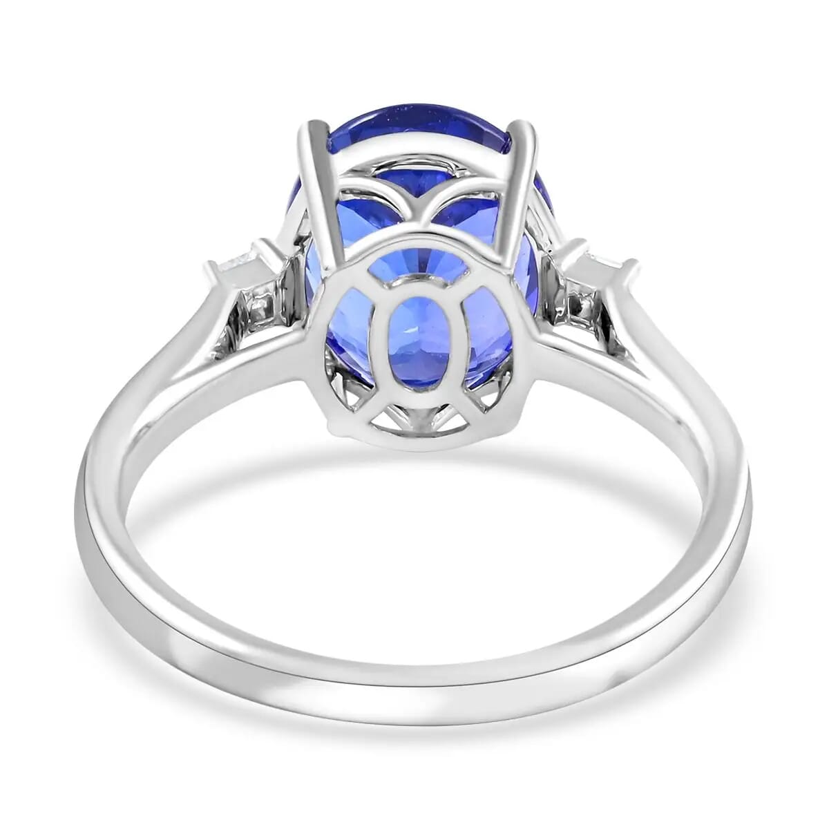 Rhapsody Certified and Appraised AAAA Tanzanite and E-F VS Diamond 4.35 ctw Accent Ring,  950 Platinum Ring, Tanzanite Jewelry For Her 5 Grams (Del. in 10-15 Days)  (Size 9) image number 4