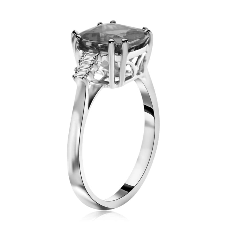 Certified and Appraised Rhapsody 950 Platinum AAAA Tanzanite and E-F VS Diamond Ring (Size 10.0) 4.65 Grams 3.40 ctw